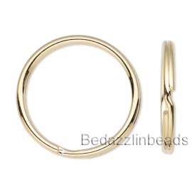 Bedazzlinbeads 10 Gold Plated Steel 12mm Double Key Ring S Style Splitring Jewelry Findings