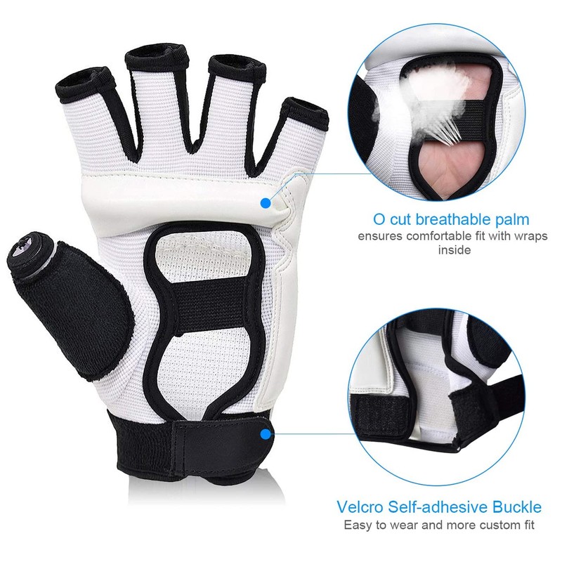1 Pair 180‑185mm Half Finger Punch Bag Training Gloves Boxing