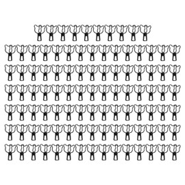 100Pcs Binder Clips Cute Bear Hollow Strong Clamping Force Metal Small Binder Clips for Documents Certificates Tickets Black