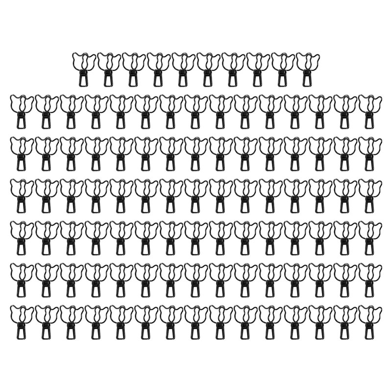 100Pcs Binder Clips Cute Bear Hollow Strong Clamping Force Metal