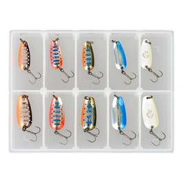 Savage Gear Nails Micro Spoon Kit – Ultra-Lifelike Trout Spoons for Freshwater Anglers – Hand-Painted, Real Silver & Copper Plated Lures – Precision Action for Trout, Perch & Panfish Assorted Varied