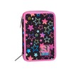 SJ Gang 3 Zipped School Pencil Case Black and Pink