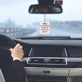 Exqcom Boho Classroom Air Freshener 4 Pcs, Pink and Green Checkered Inspirational Quote Hanging Scents Air Freshener for Kids Gifts, Cute Scented Car Accessories Decor for Kids Room Nursery Playroom