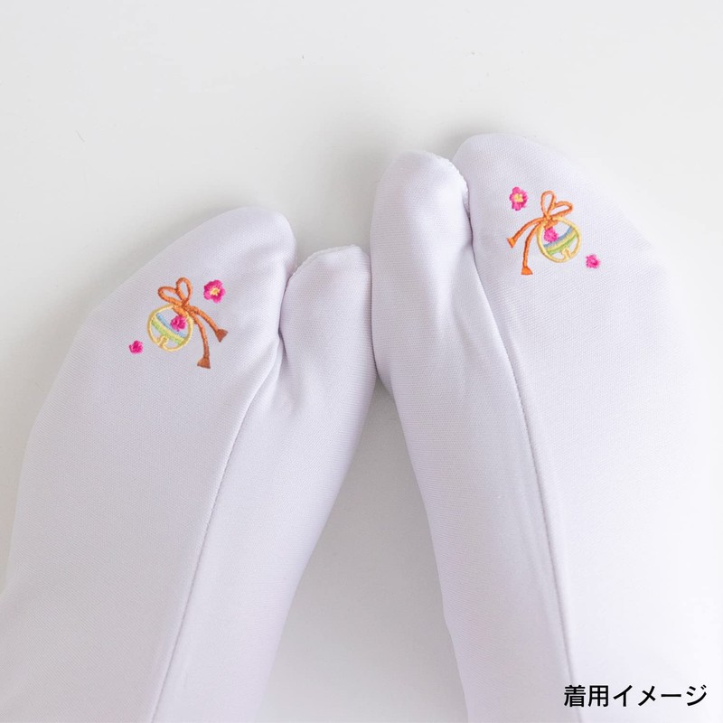 KYOETSU Women's Tabi, Slip Resistant Socks, Embroidered, Japanese Pattern -