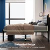 Feonase Twin Size Metal Bed Frame with Faux Leather Button