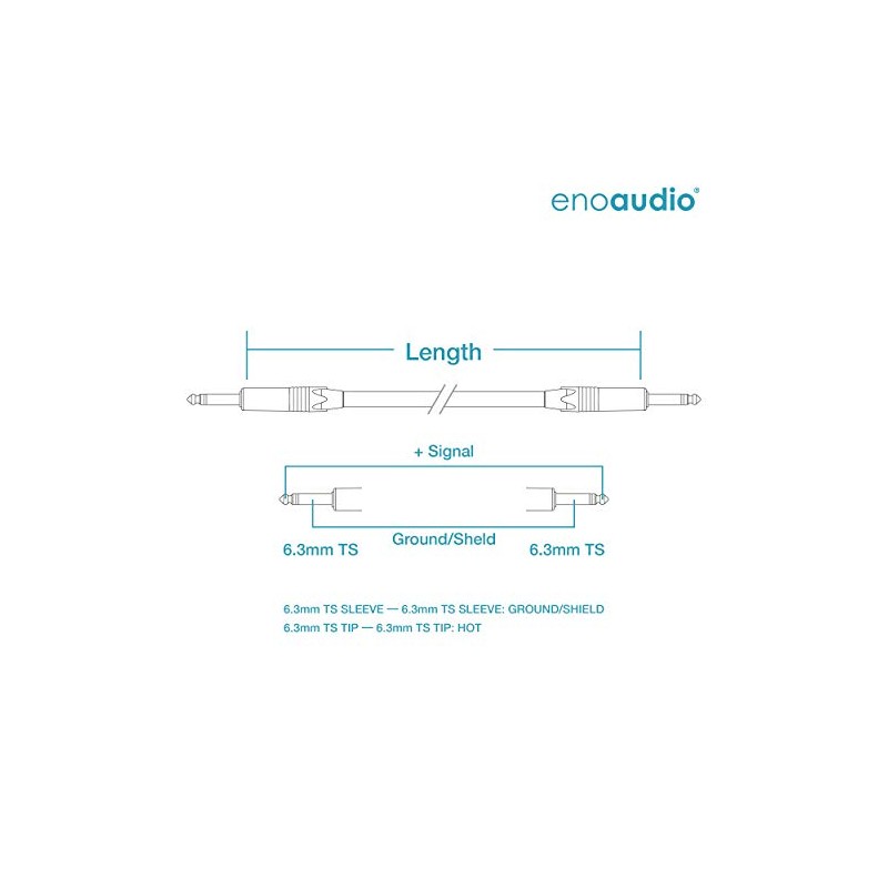 enoaudio Mogami 2524 Instrument Cable Neutrik Gold 6.3 mm TS