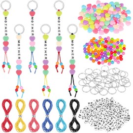 Juego de 36 llaveros para el día de la madre, para hacer manualidades, abalorio ajustables, abalorio redondas, corazones, llaveros, abalorios, pulseras, accesorios de joyería, regalos de fiesta para