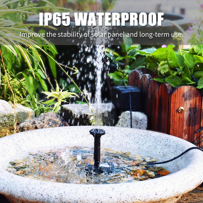 Solar Powered Fountain Pump Water Pump with Adjustable Solar Panel