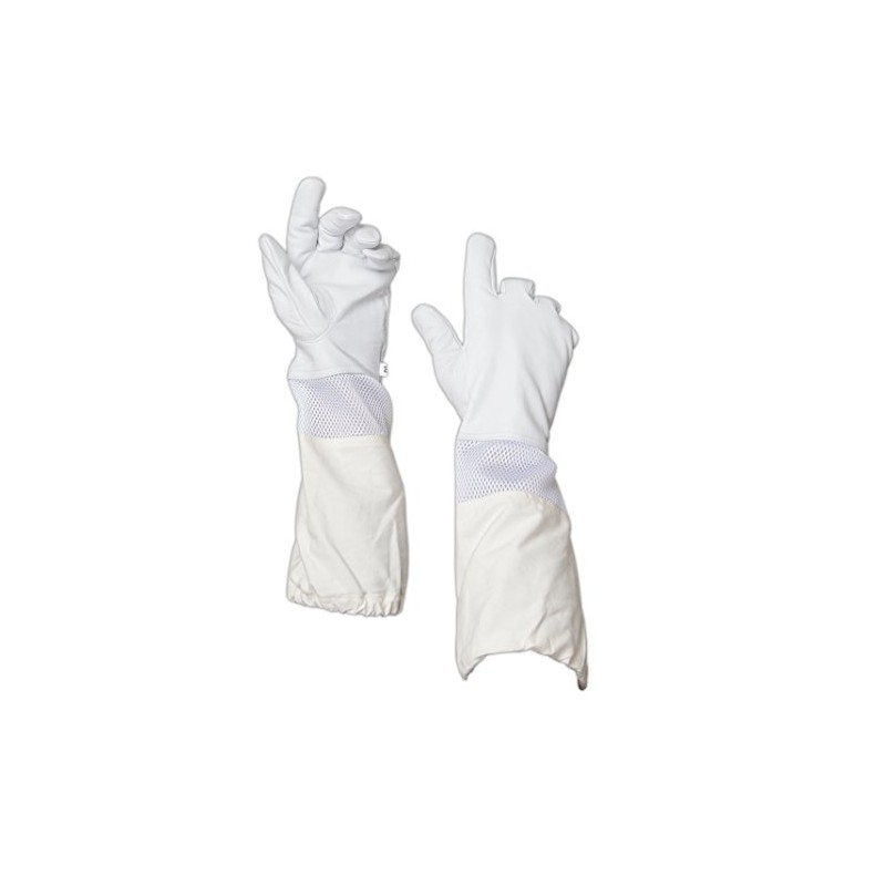Forest Beekeeping Gloves, Premium Goatskin Leather Beekeeper's Glove with white
