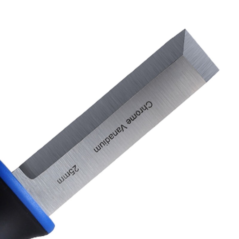 Wood Chisel Tool Hardened CR V Rubber Wrapped Handle Hand