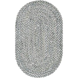 Unique Loom Braided Chindi Collection Area Rug - Layer (3' 3" x 5' 1" Oval, Gray/ Ivory)