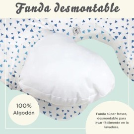Nap - Cojín De Lactancia Con Funda Desmontable 100% Algodón Color Lunares