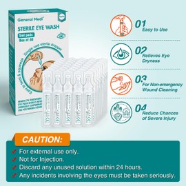 General Medi General Medi Eye Wash - Sterile Saline Solution 5ml/0.9% (Pack of 40)