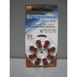 Powermax HearRite Size 312 Hearing Aid Batteries 8 Pack #98654 Made In The USA