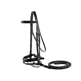 Paris Tack Dressage German Crank Bridle w/Rubber Reins