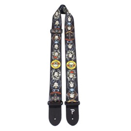Perri's Leathers | Guns n Roses Polyester Guitar Strap|2” Wide, Adjustable 44.5” to 53” (Bass, Electric, and Acoustic Guitar Strap|(LPCP-6012)
