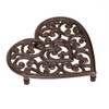 Antique Brown Scrolled Heart Pan Rest Trivet Stand Mothers Day
