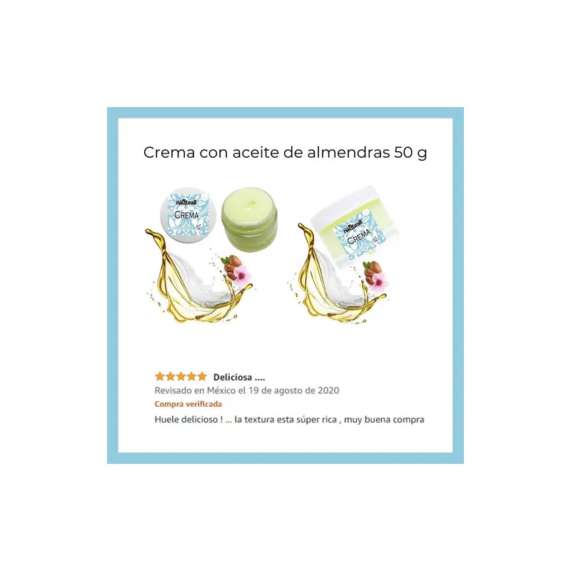 Crema Almendras Humectante Nutritiva Facial Corporal Natural