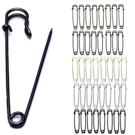 OLSSCMLO Safety Pins, 3" Large Safety Pins, Set of 40, Large Safety Pins, Clothing Safety Pins, Blankets, Crafts, Skirts, Short Skirts, Oversized Heavy Duty Safety Pins (Colorful)