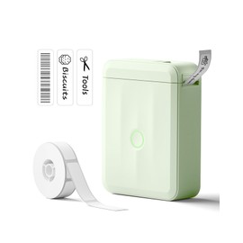 NIIMBOT Label Maker Machine Bluetooth Label Printer for School Home Office Organization, Wireless Mini Label Maker D110 Upgraded Version, Sticker Label Maker with 1 Roll Label, Green