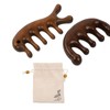 Priaora 2 Pieces Wooden Scalp Massage Comb with bag, Wooden