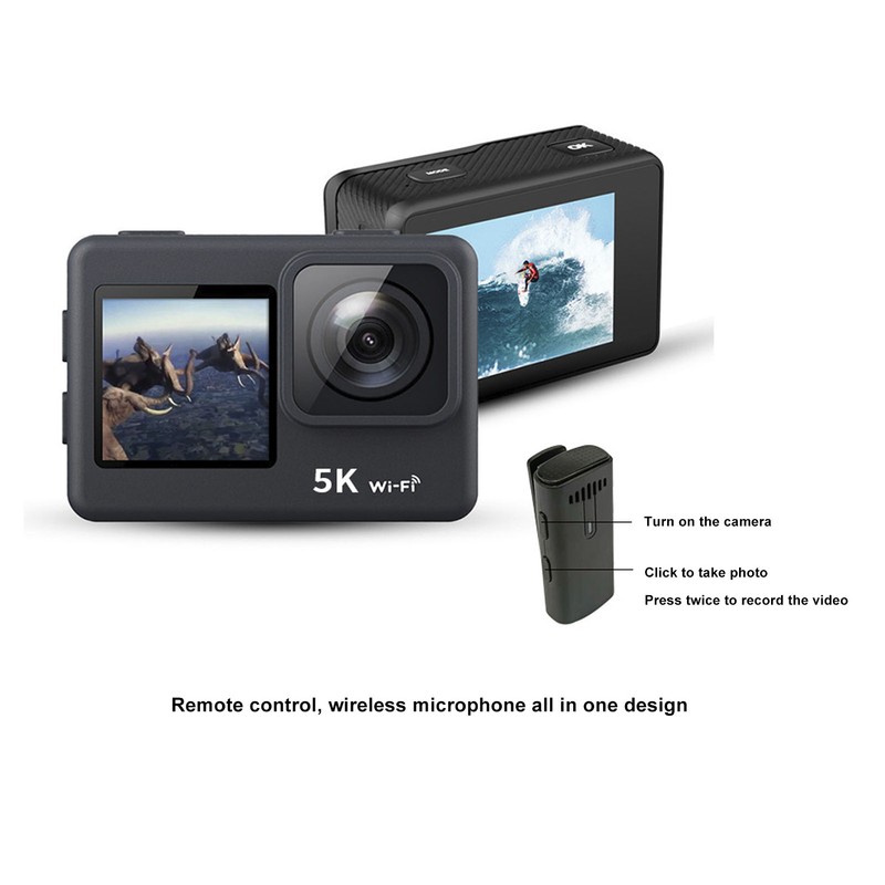 5K Action Camera 48MP 30FPS 170 Degree Wide Angle 16.4FT