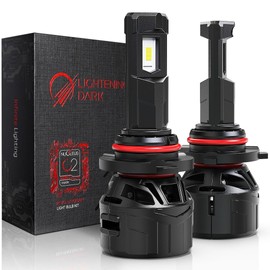 LIGHTENING DARK 9005 Bulb, HB3 9005 Fog Light 600% Brighter Plug & Play 6500K Xenon White 360° Adjustable Light for Car with Cooling Fan, Pack of 2