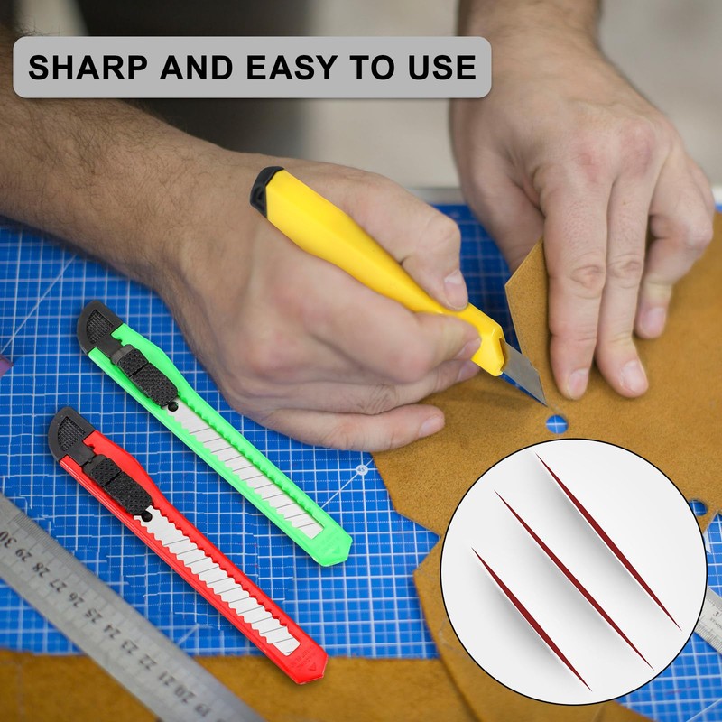 Lanties 300 Pcs Box Cutters Retractable Utility Knife 9mm Wide