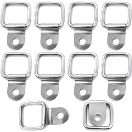 Kdtoll D Construction Ring Lashing Eyelet, Pack of 10 Heavy Duty Lashing Eyelets for Trailers, D-Ring Lashing Eyelets with Load 200 kg, Stainless Steel Trailer Accessories for Load Securing Trucks,