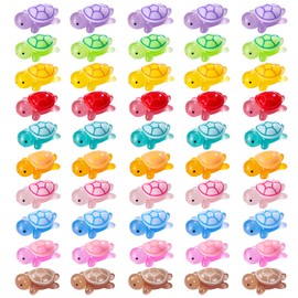 50 Pcs Mini Resin Turtles,Miniature Sea Turtles Luminous Sea Turtle Figures Tiny Turtle Figurines,Ocean Animal Figurine Mini Figurines Ornaments Toy for DIY Fairy Garden Landscape Dollhouse Decor (S)