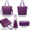 FiveloveTwo Women 6Pcs Handbag Set Nylon Top Handle Bag Totes