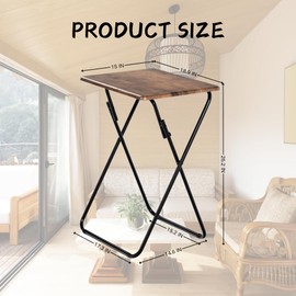 Set of 2 Compact Folding Tables – No Assembly Needed, Lightweight & Portable Snack or Utility Tables, Easy to Store and Use for Home, Office, or Game Room (Black)