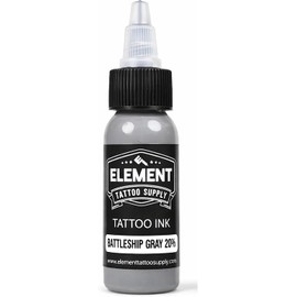 ELEMENT TATTOO SUPPLY - Juego de tinta, color gris, tatuaje profesional, 4 botellas, 4 tonos, color acorazado, gris