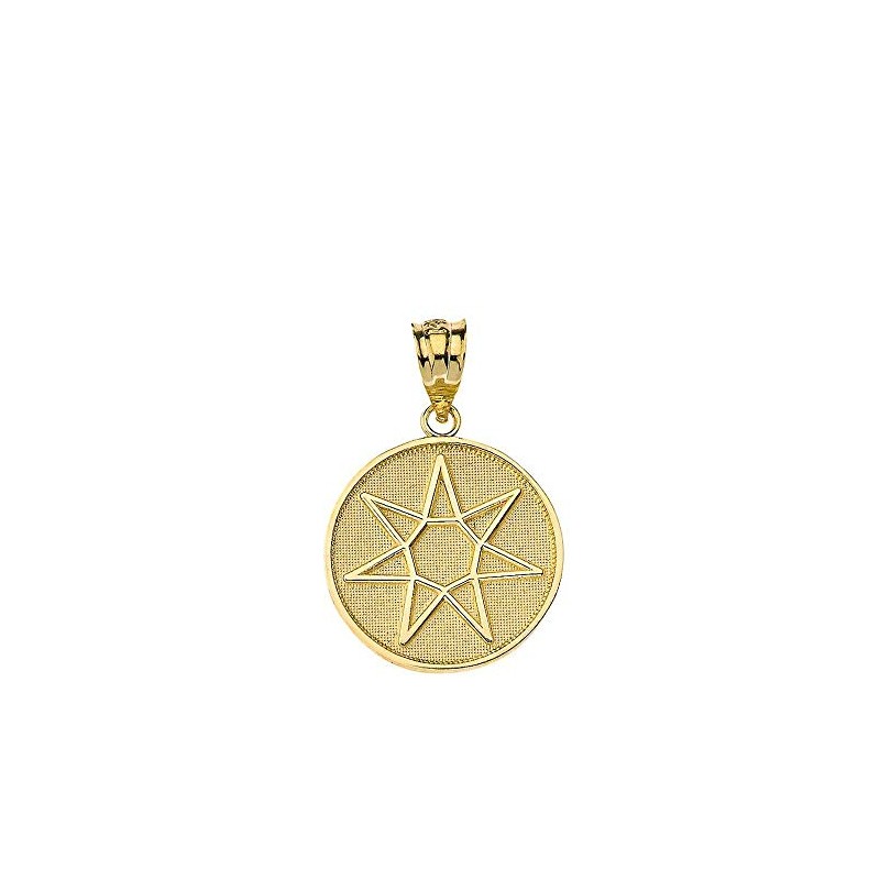 Solid 10k Gold Septagram 7 Pointed Fairy Star Heptagram Charm