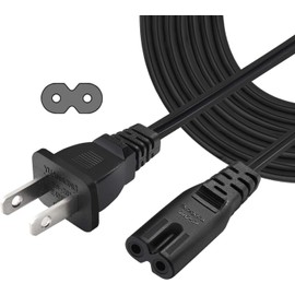 3 Feet Figure 8 Non-Polarized (NEMA 1-15P to C7) 2 Prong Power Cord, Compatible with Printers, Smart LEDs, TVs, Play-Stations, Notebook and Laptop Chargers, 18AWG Power Cable, (3 Pack)