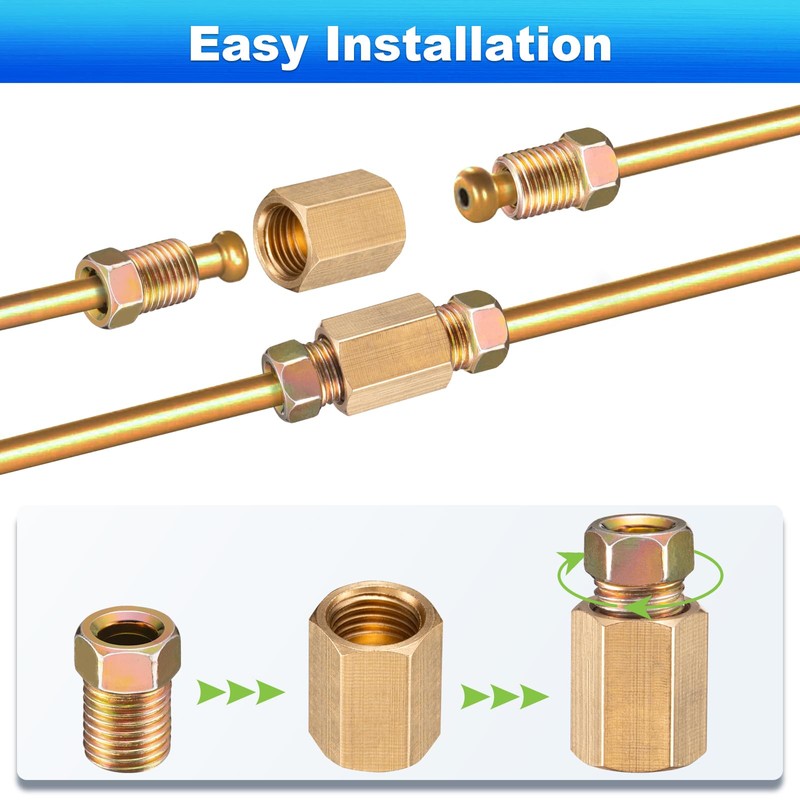 Spurtar 21 Pcs Brake Line Fittings, 3/16 Brake Line Fitting