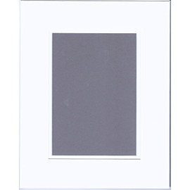 16x20 White and White Double Picture Mat, Bevel Cut for 11x14 Picture or Photo