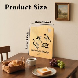 Hochzeitsgeschenke für Brautpaar, Holzbrett Hochzeit mit persönlicher Note, 27.5 x 21.5 cm, Ideale Größe für Küchengebrauch, Langlebiges Design für Hochzeitstag Geschenke für Paare