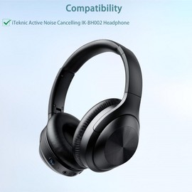 IK-BH002 Ear Pads, HAIZEEN Ear Pads Compatible with iTeknic Active Noise Cancelling IK-BH002 Headphones Ear Pads Replacement Cushion (Protein Skin/Memory Foam)