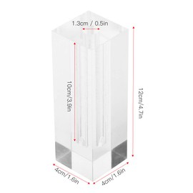 ZJchao Square Shaped Acrylic Rose Display Stand, Single Real Rose Flower or 24K Artificial Flower Transparent Base Rose Shelf Support Room Decoration(Square Shaped)
