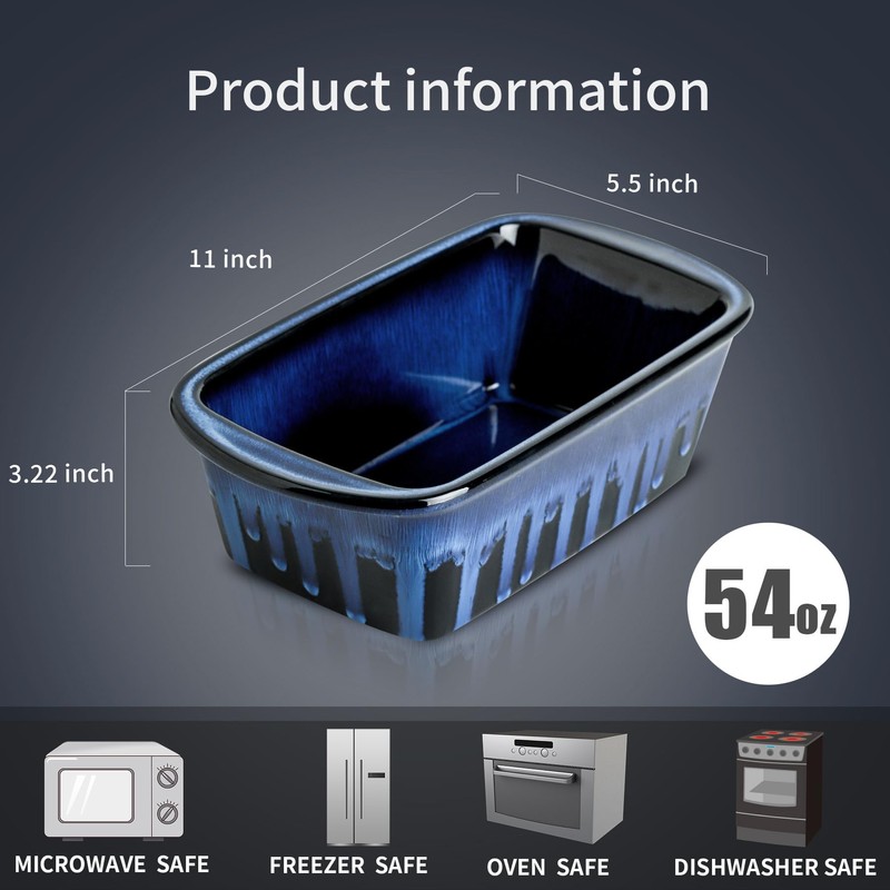 KOOV Ceramic Loaf Pan for Baking, 9 x 5 Inch