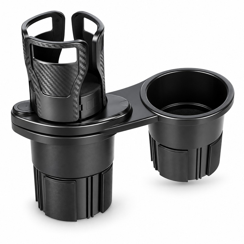 2 Pack Rotating Car Center Console Cup Holders with Double-Layer