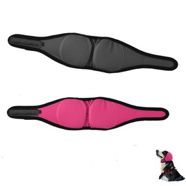 2 Pack Dog Ear Covers for Bathing, Grooming & Swimming, L Size Waterproof No Shake Ear Wraps for Dogs, Calming Hoodie Ear Muffs for Noise & Anxiety Relief, Blow Drying & Hematoma Protection (Pink & Bl