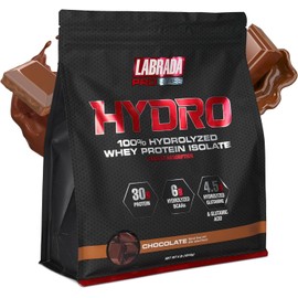 Labrada Labrada Hydro 100% Pure Hydrolyzed Whey Protein Isolate Powder, Lactose Free, Glutamine, Fastest Digesting Whey Available, Instant Mixing, Delicious Taste 47 Servings 4lb (Chocolate)