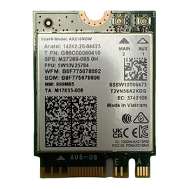 Tarjeta inalámbrica WiFi 6E Tri-Band 5400Mbps Adaptador de red para Intel AX210 NGW Bluetooth 5.3 Laptop compatible con Windows 10/11 (64bit) M.2/NGFF