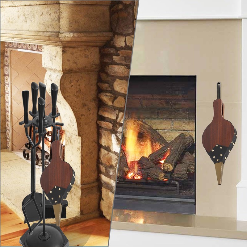Gtongoko Fireplace Bellows 19" x 7.5" Large Fire Bellow for