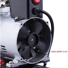 Timbertech Upgraded Airbrush Single-Piston Oil-free Mini Compressor ABPST08 with Cooling Fan, 3L Tank, Regulator, Moisture trap for Hobby, Body Tattoo, Model Painting, Automotive Graphic, Make-up