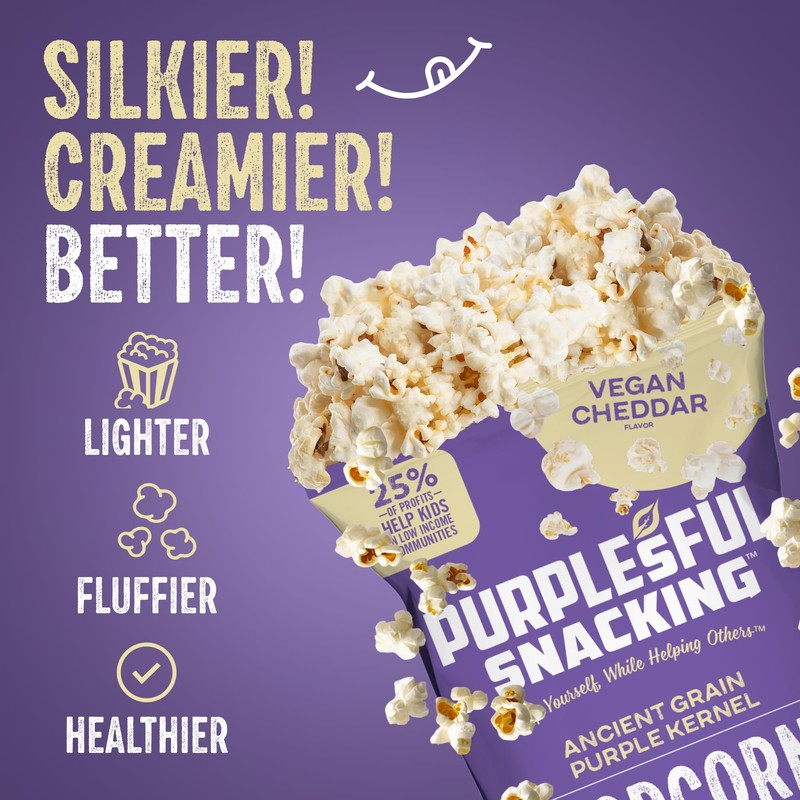 Purplesful Purple Corn Popcorn, Silkier, Creamier & Healthy Popcorn, Vegan-Friendly,