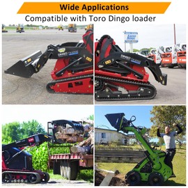 1/4" Quick Attachment Mount Plate Skid Steer Compatible with Dingo Ditch Witch, 1/2" Thick Inserts