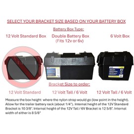 RV Battery Lock - Bracket for 12 Volt Tall or 6 Volt Battery Box (Double 12v Box is Usually Tall) for Travel Trailers Note: 1 Bracket only, Order 2 if You Have 2 Batteries or a Double Battery Box.